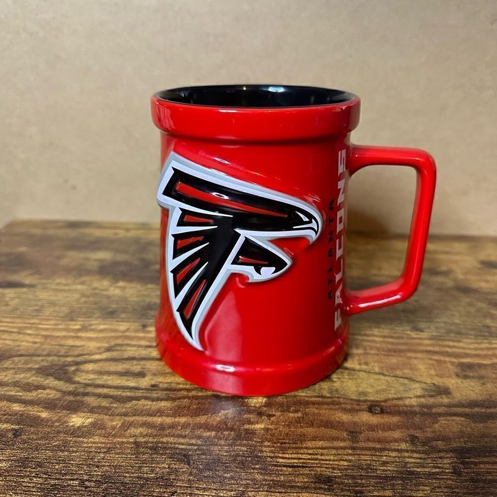Atlanta Falcons NFL Red Coffee Cup Mug Sculpted Logo 14oz EUC